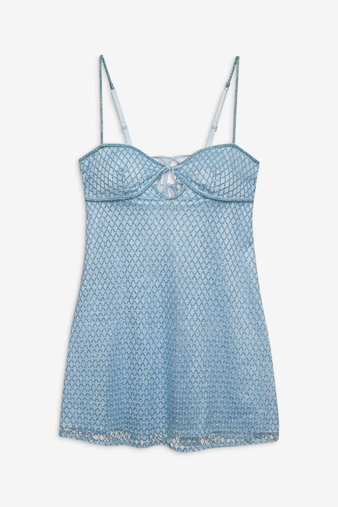 Glitter Slip Dress — Blue