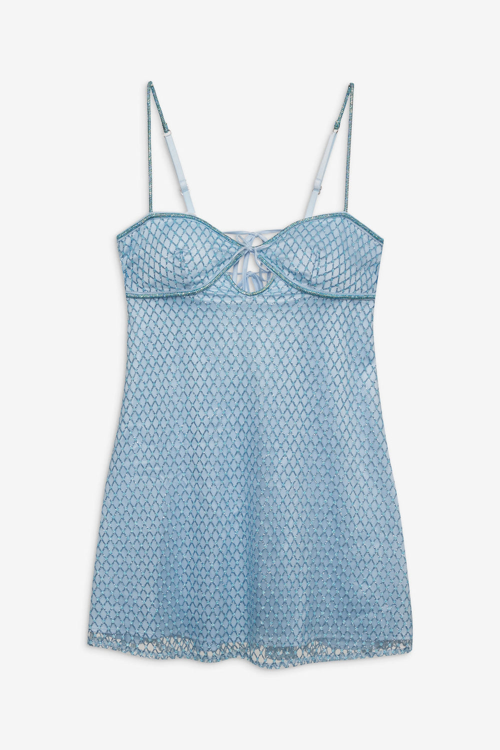 Glitter Slip Dress — Blue