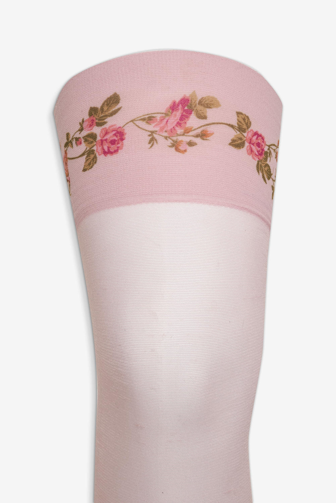 Rose Vine Thigh-High Socks — Pink