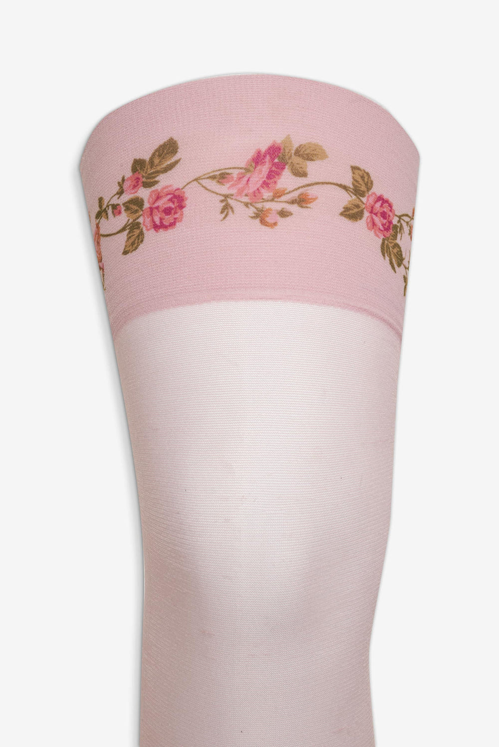 Rose Vine Thigh-High Socks — Pink