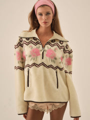 Posey Sherpa Pullover — White