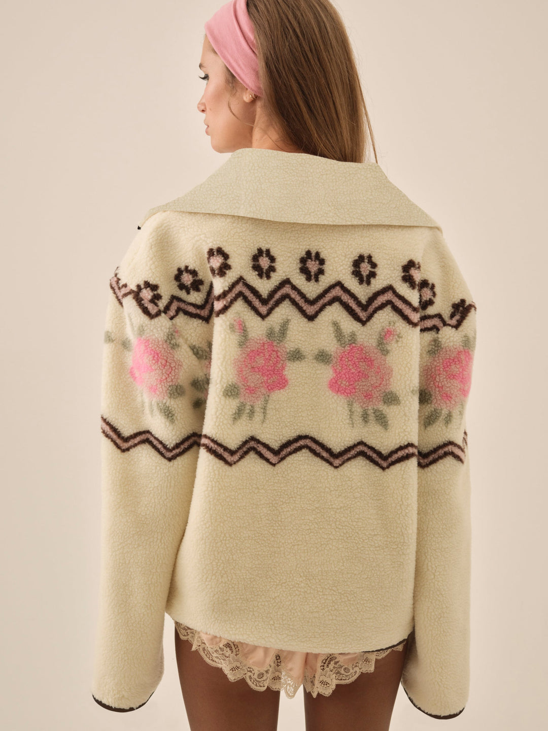 Posey Sherpa Pullover — White