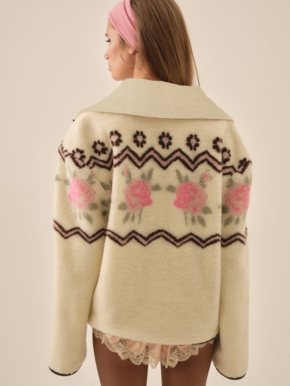 Posey Sherpa Pullover — White