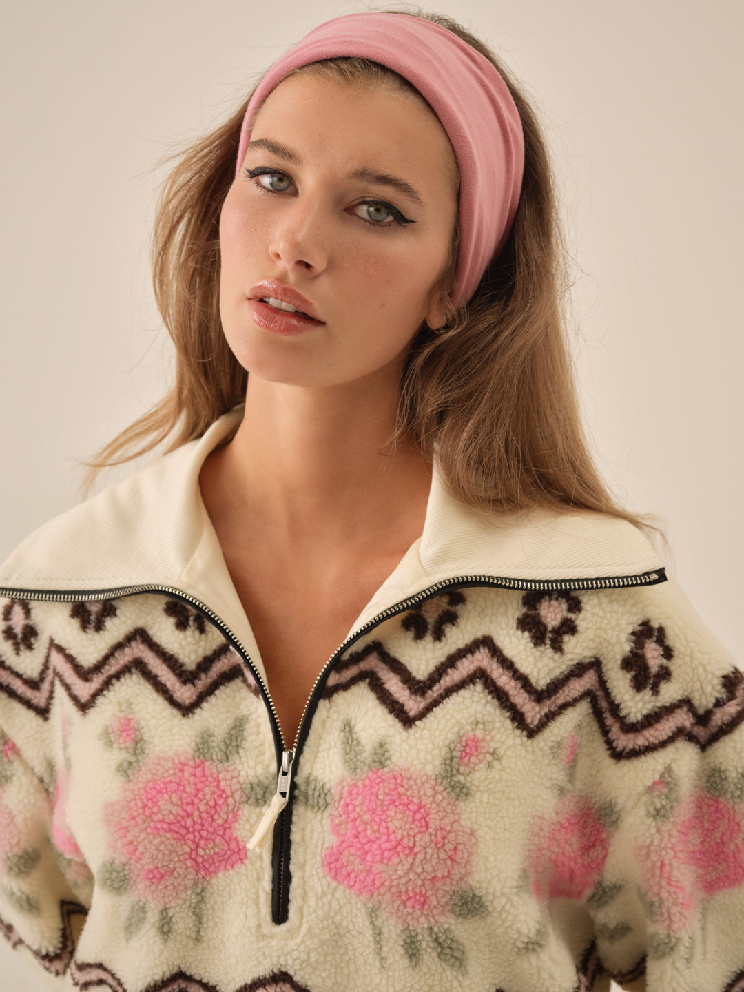 Posey Sherpa Pullover — White