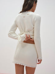 Pheobe Knit Mini Skirt — Cream