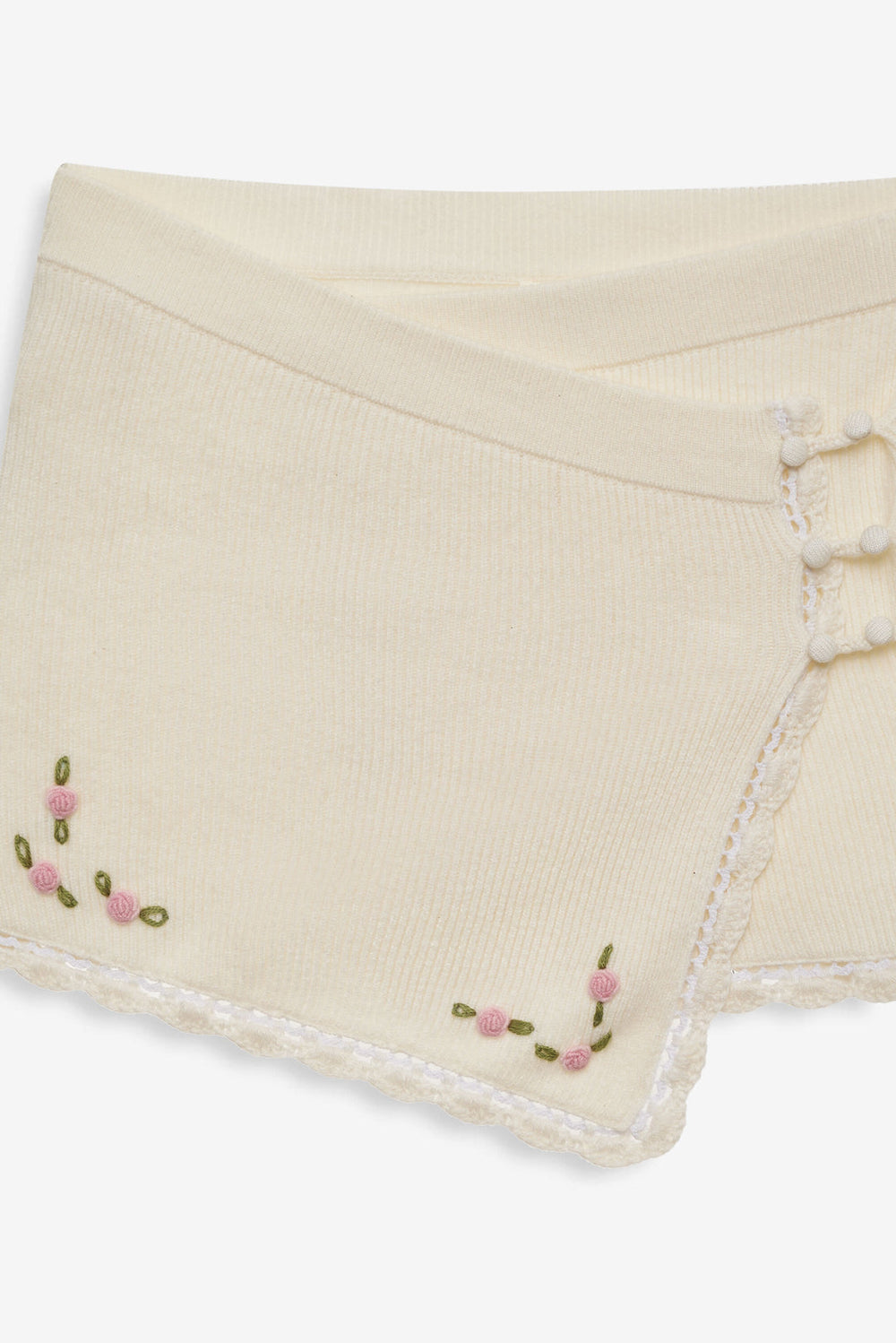 Pheobe Knit Mini Skirt — Cream