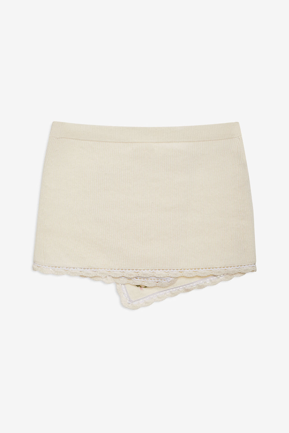 Pheobe Knit Mini Skirt — Cream