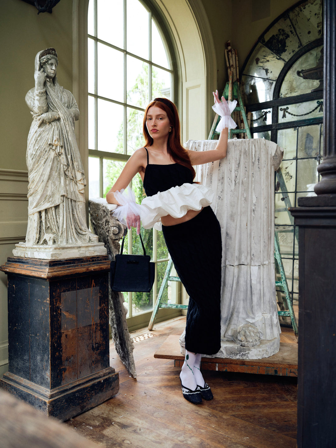 Lise Knit Midi Skirt — Black