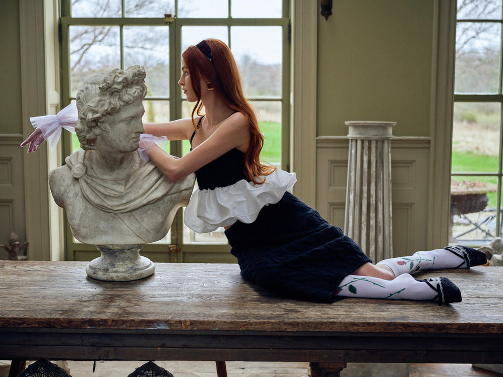 Lise Knit Midi Skirt — Black