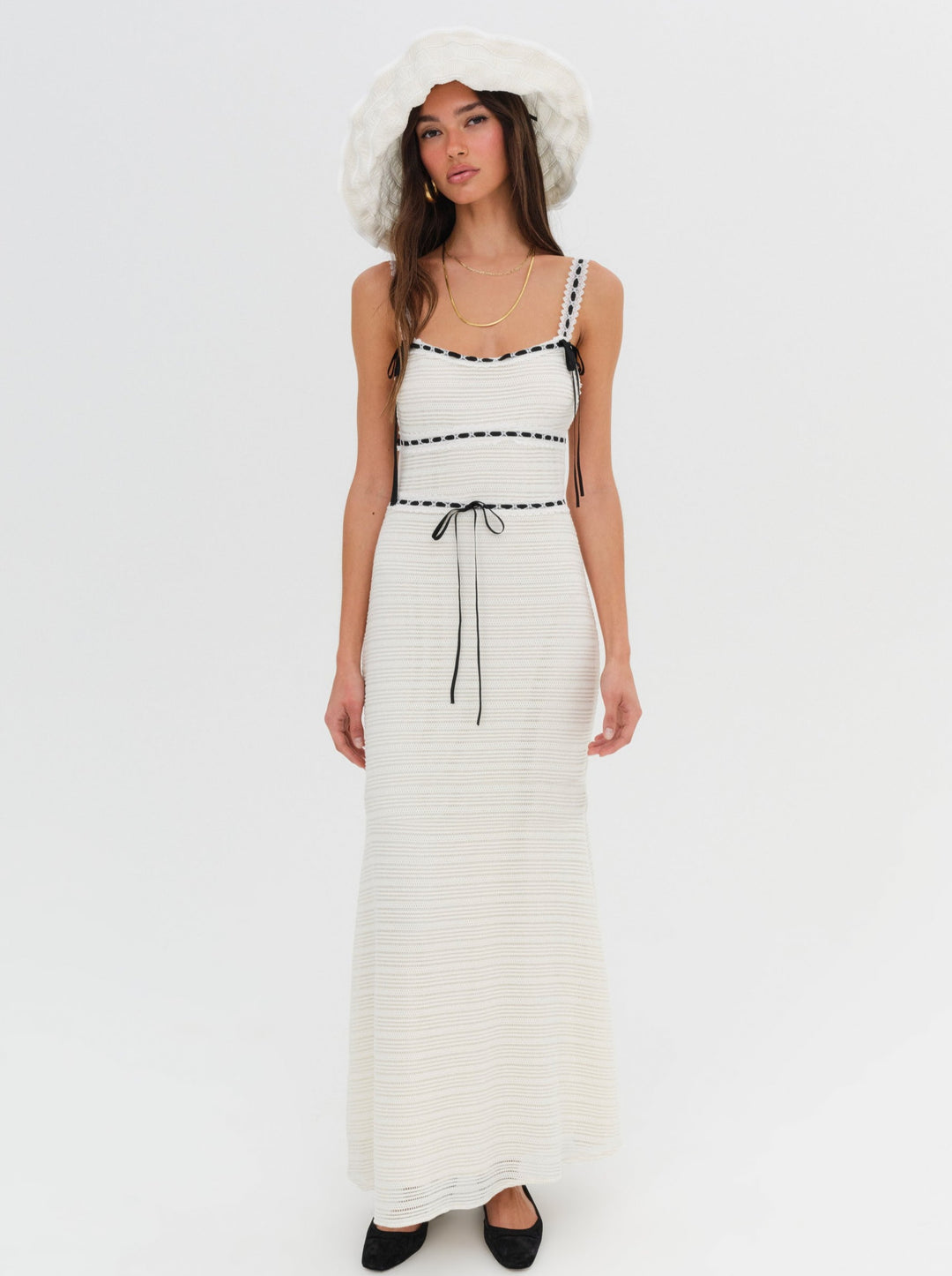Mayfair Crochet Maxi Dress — White
