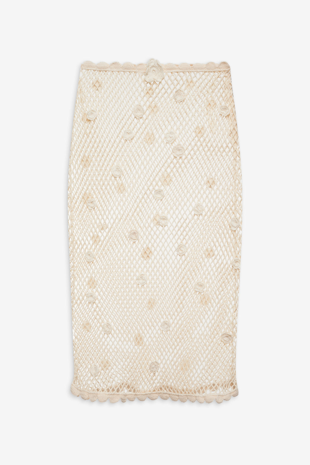 Betty Bouquet Knit Midi Skirt — Cream