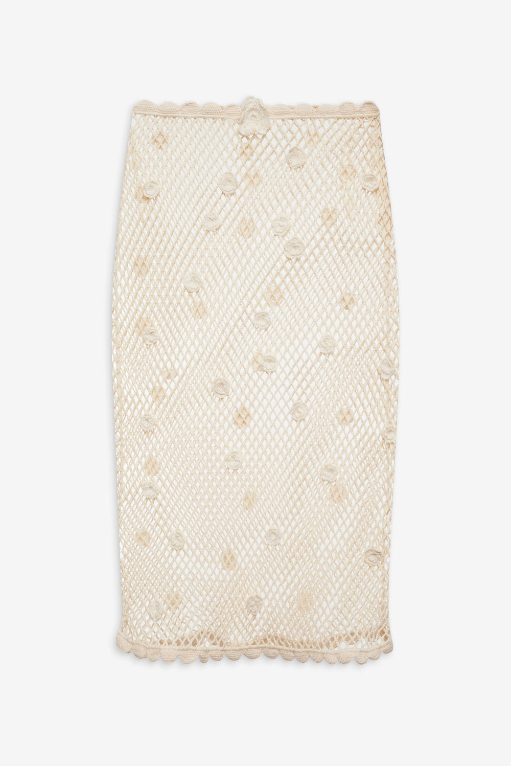 Betty Bouquet Knit Midi Skirt — Cream