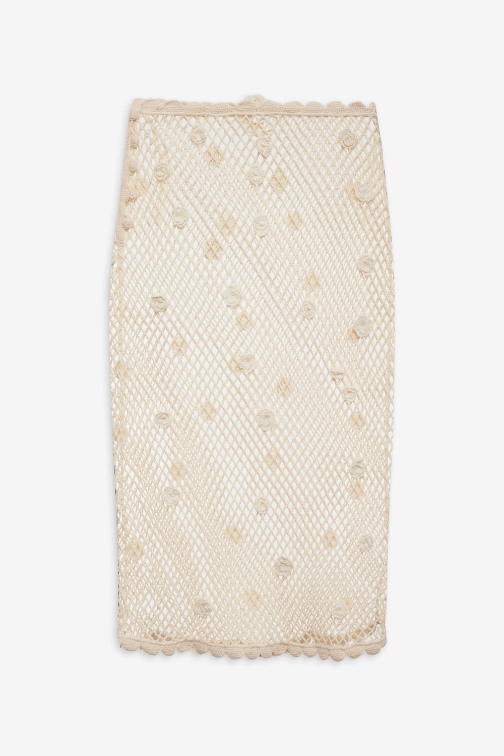 Betty Bouquet Knit Midi Skirt — Cream
