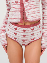 Candy Heart Knit Panty — Cream