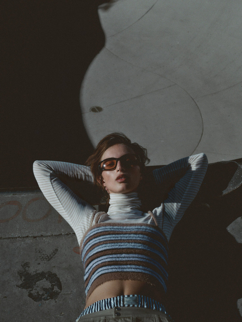 Nora Striped Tank — Blue