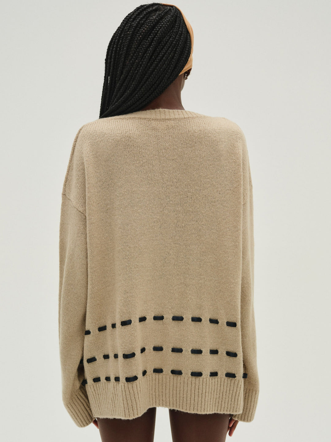 Solana Cardigan with Scarf — Tan