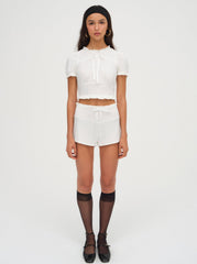 Allison Pointelle Short — White