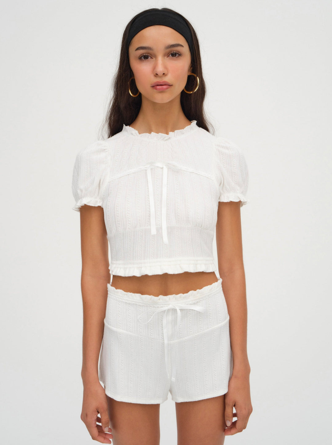 Allison Pointelle Short — White