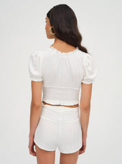 Allison Pointelle Short — White