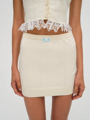 Daniela Knit Mini Skirt — Cream