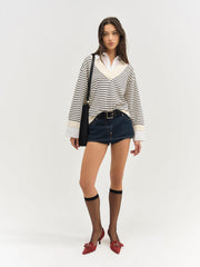 Regatta Stripe Knit Sweater — Cream