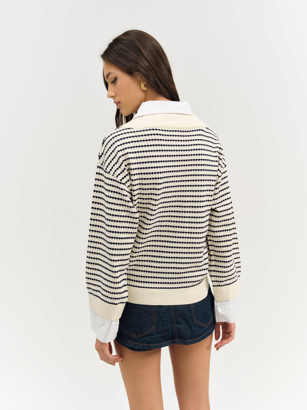 Regatta Stripe Knit Sweater — Cream