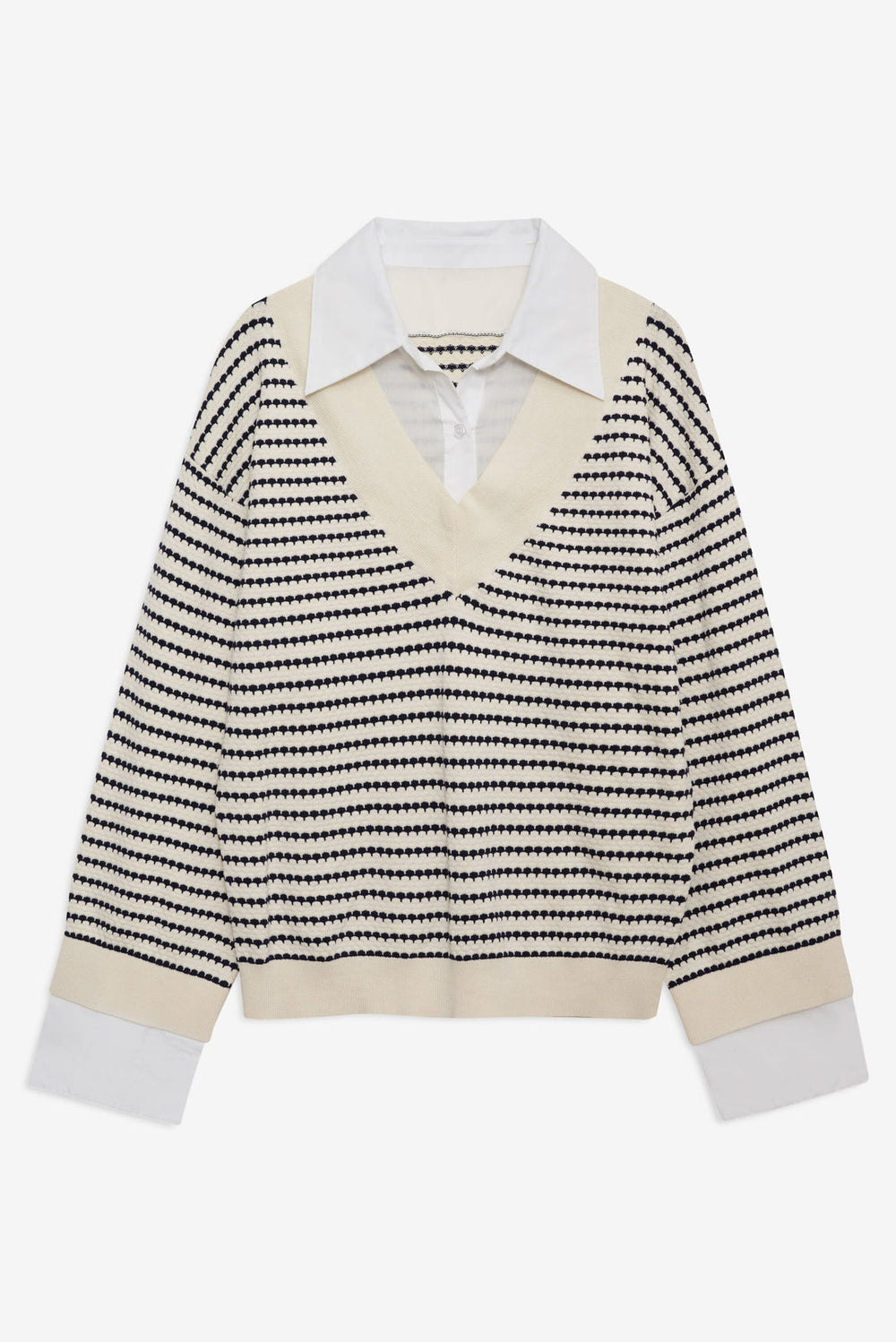 Regatta Stripe Knit Sweater — Cream