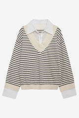 Regatta Stripe Knit Sweater — Cream