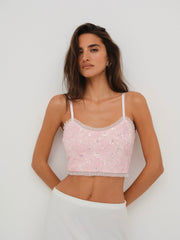 Isabeau Sleep Top — Pink