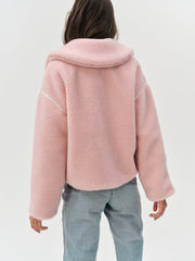 Melody Pullover Sherpa Jacket — Pink