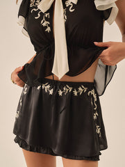 Emmie Chiffon Skort — Black