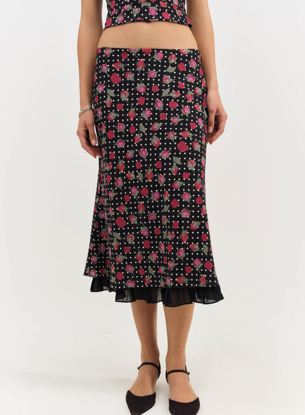 Betty Bud Midi Skirt — Black