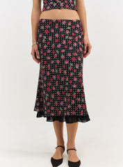Betty Bud Midi Skirt — Black