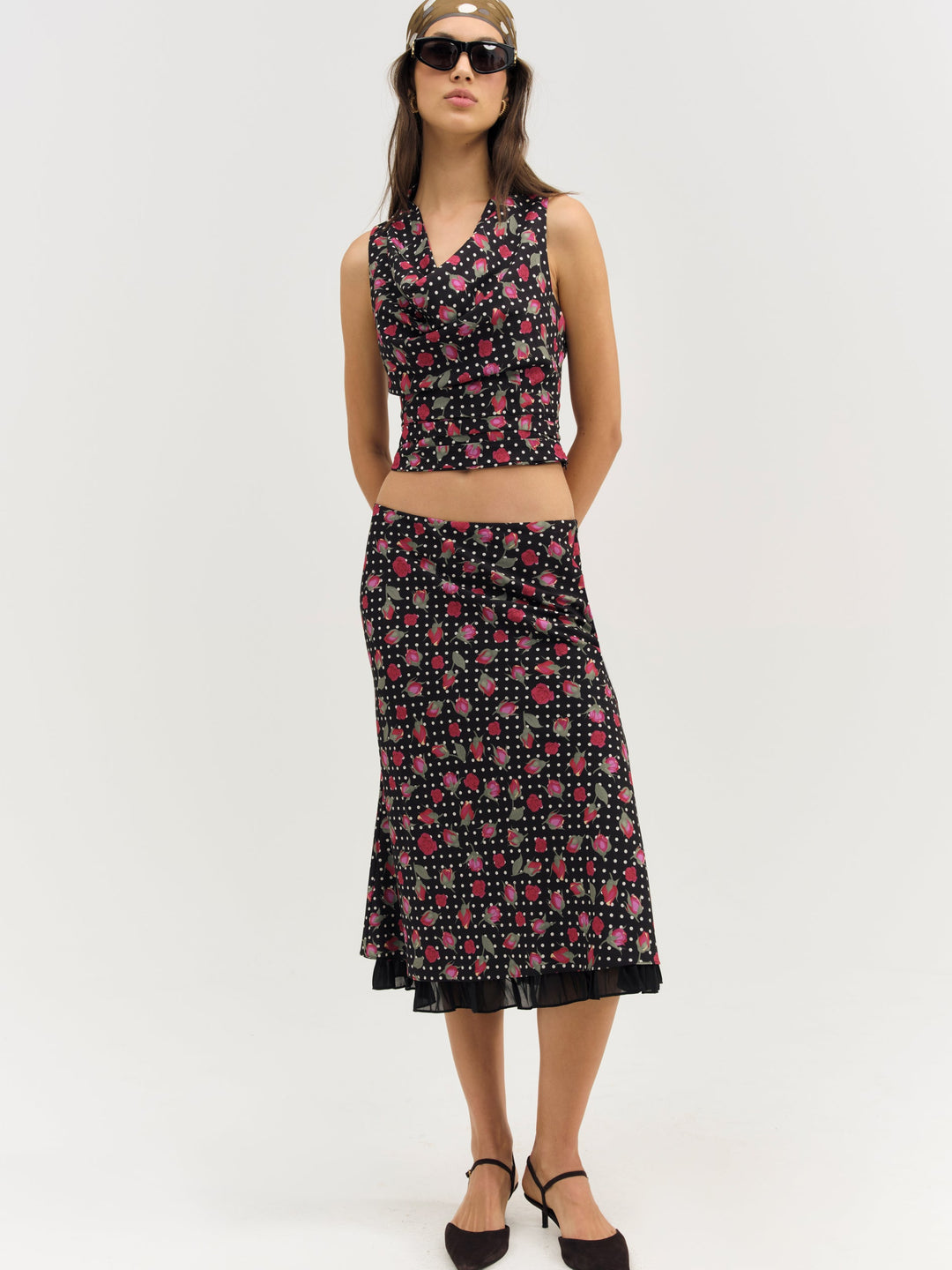 Betty Bud Midi Skirt — Black