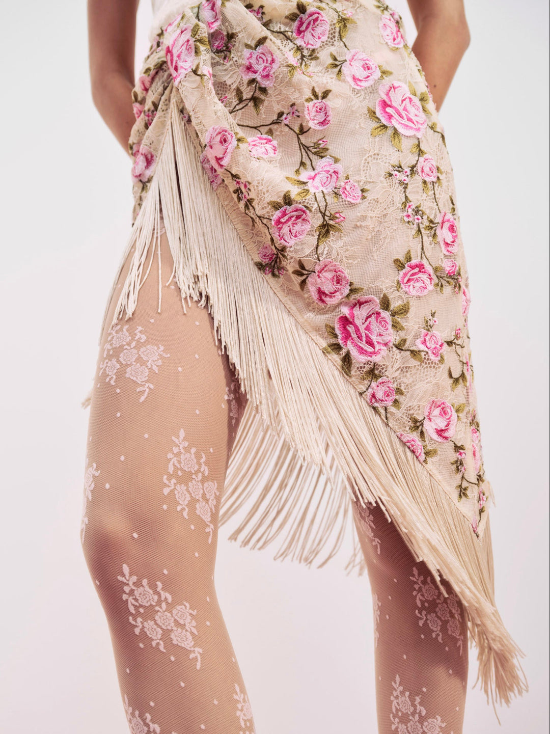 Esme Rose Embroidered Asymmetrical Skirt — Pink