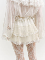 Jeanne Jacquard Mini Skirt — Cream