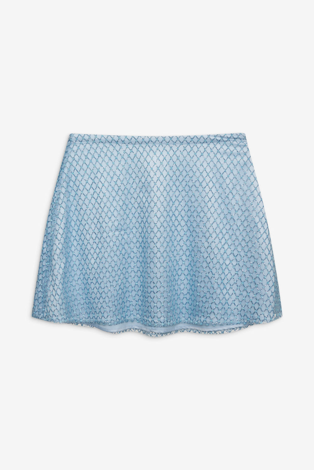 Glitter Grid Mini Skirt — Blue