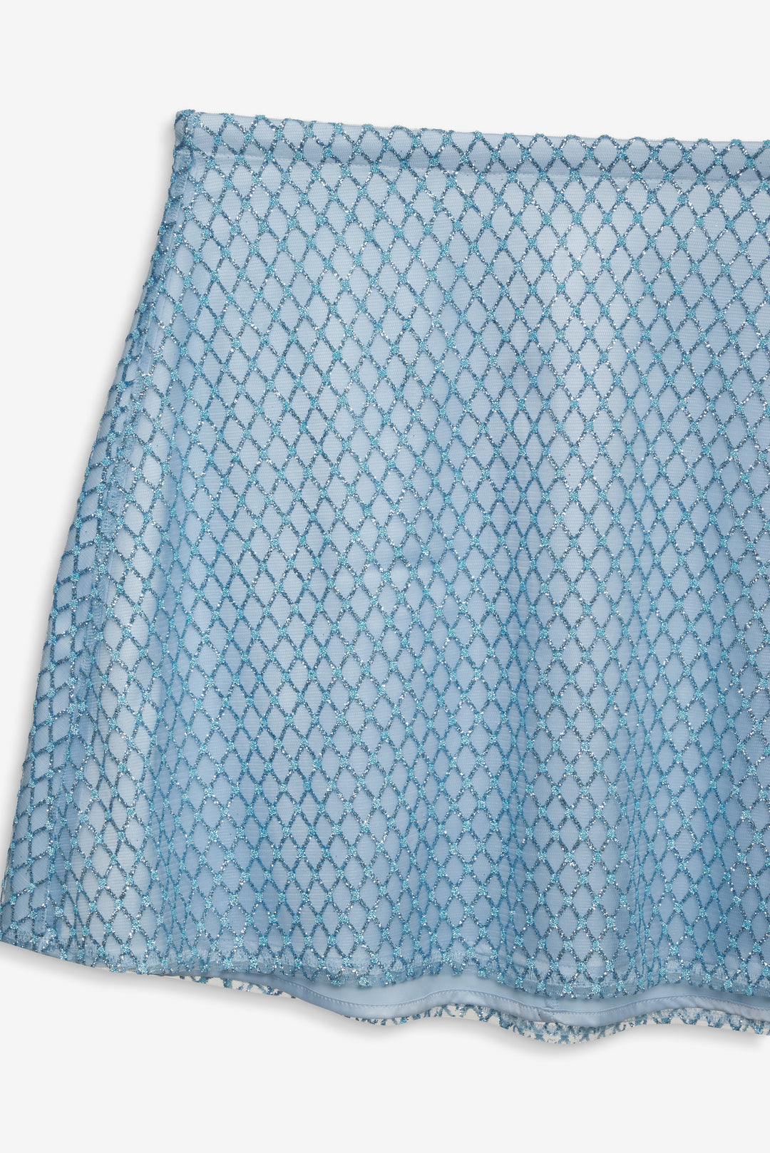 Glitter Grid Mini Skirt — Blue