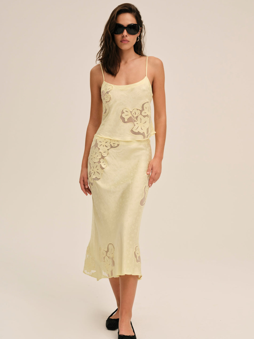 Sunrise Midi Skirt — Yellow