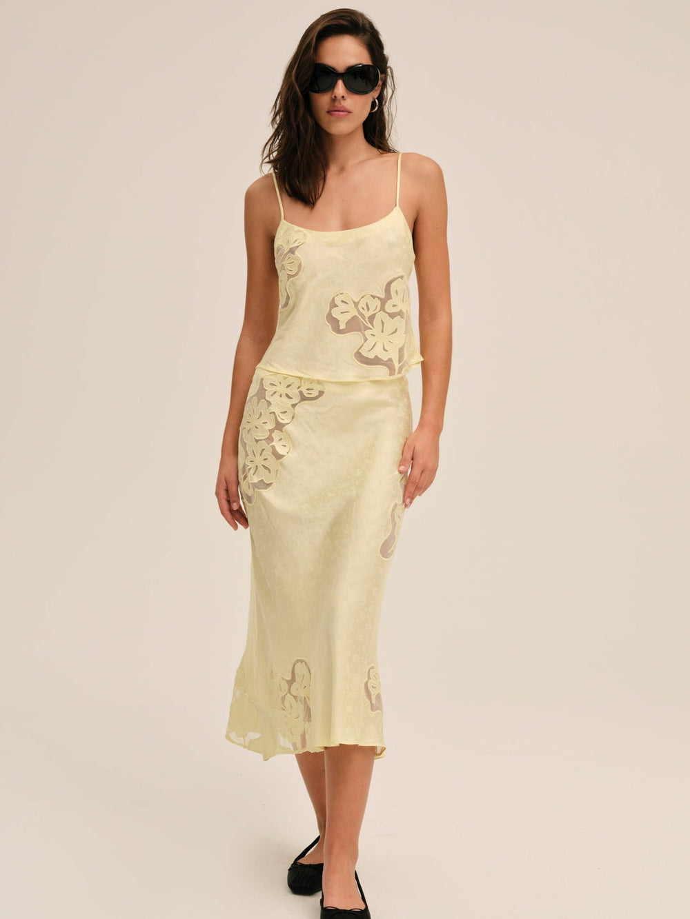 Sunrise Midi Skirt — Yellow