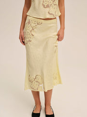 Sunrise Midi Skirt — Yellow
