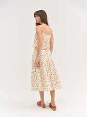 Adahlia Floral Midi Skirt — Cream