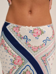 Summer Scarf Midi Skirt — Blue