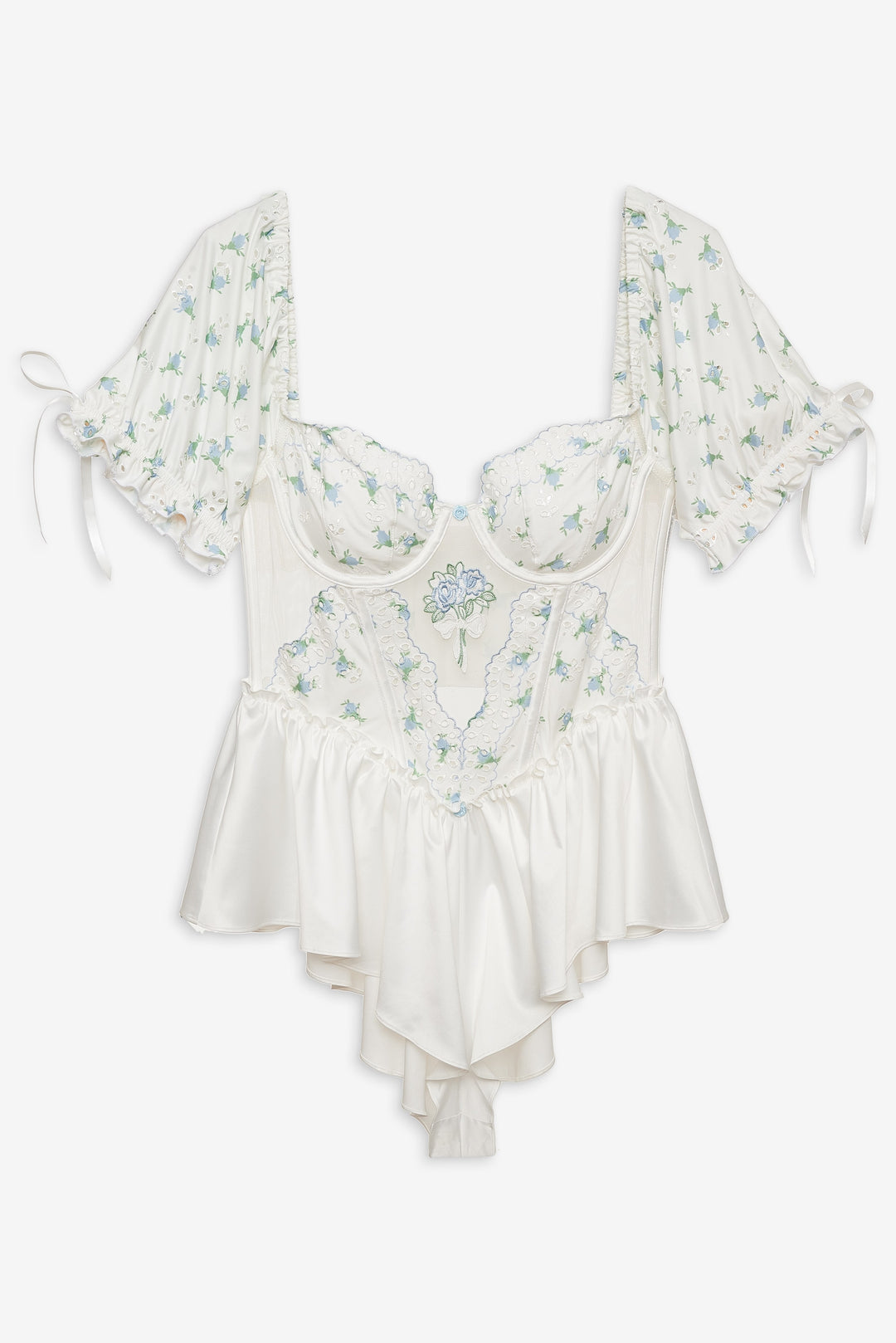 Budding Blossom Sleep Romper — White