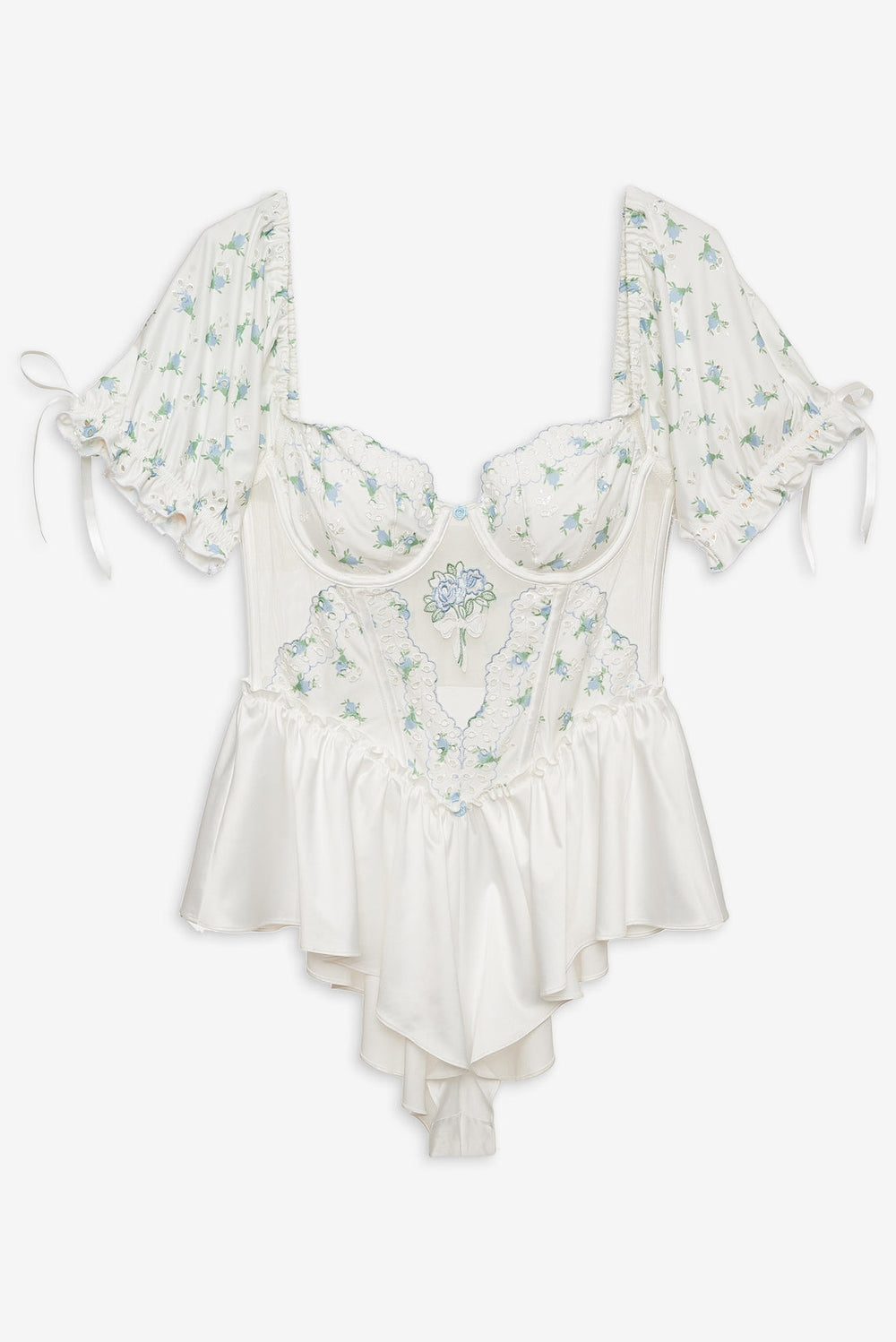 Budding Blossom Sleep Romper — White
