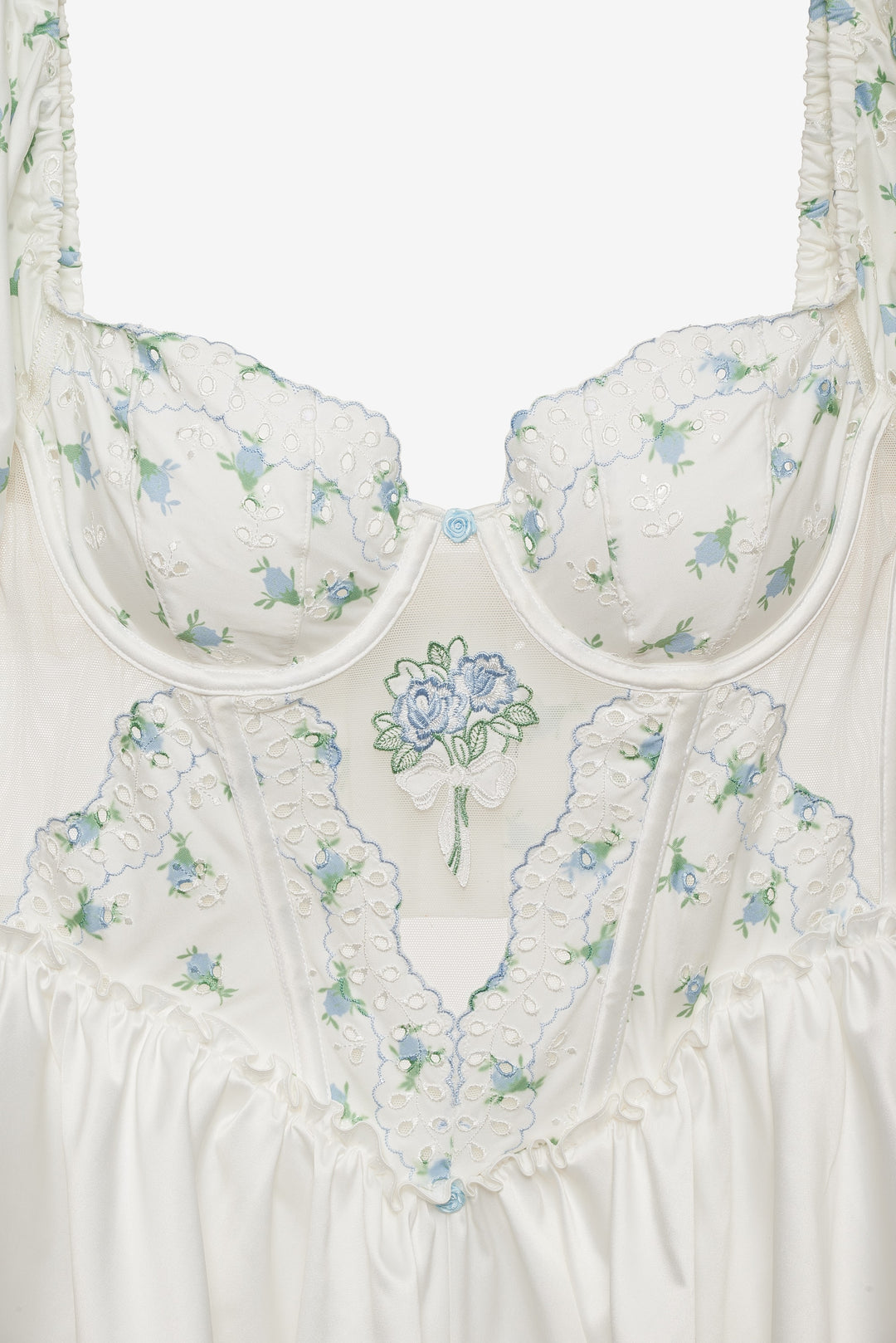 Budding Blossom Sleep Romper — White