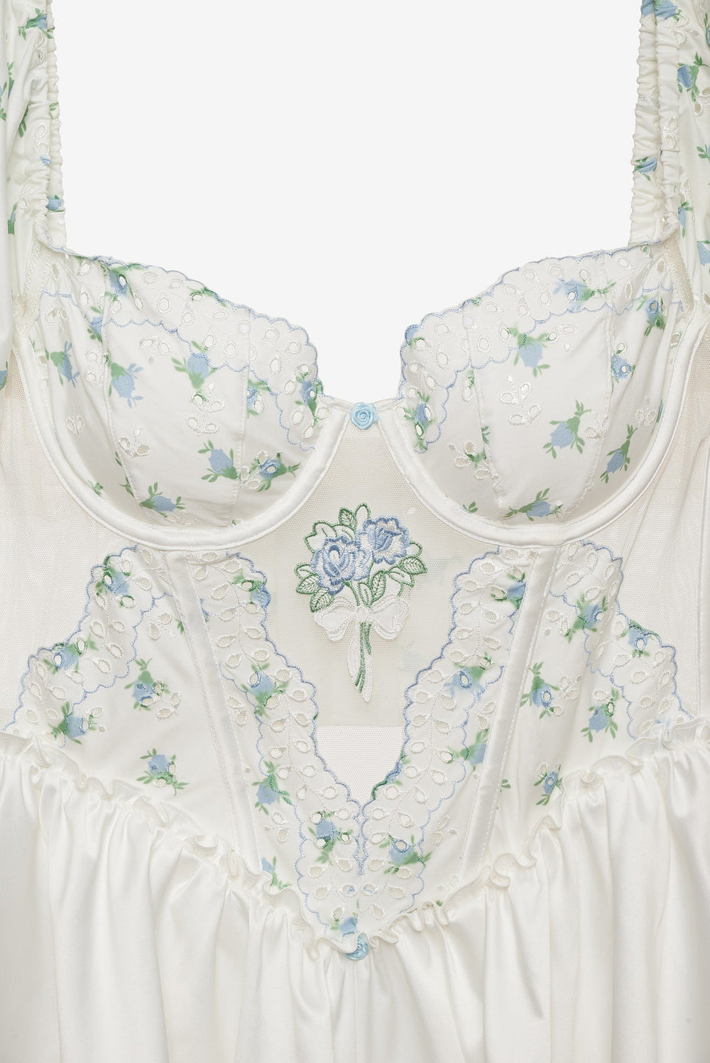 Budding Blossom Sleep Romper — White