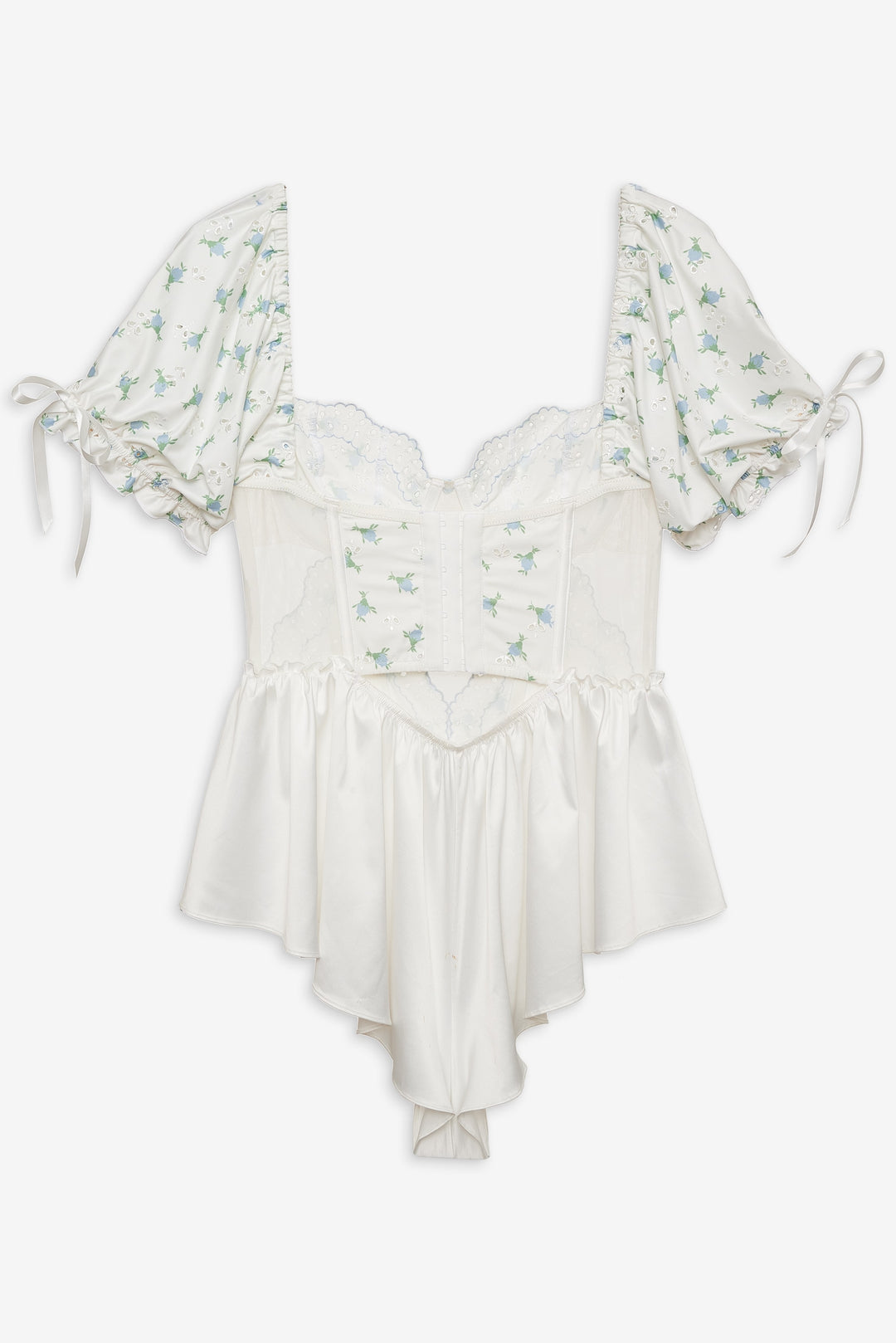 Budding Blossom Sleep Romper — White