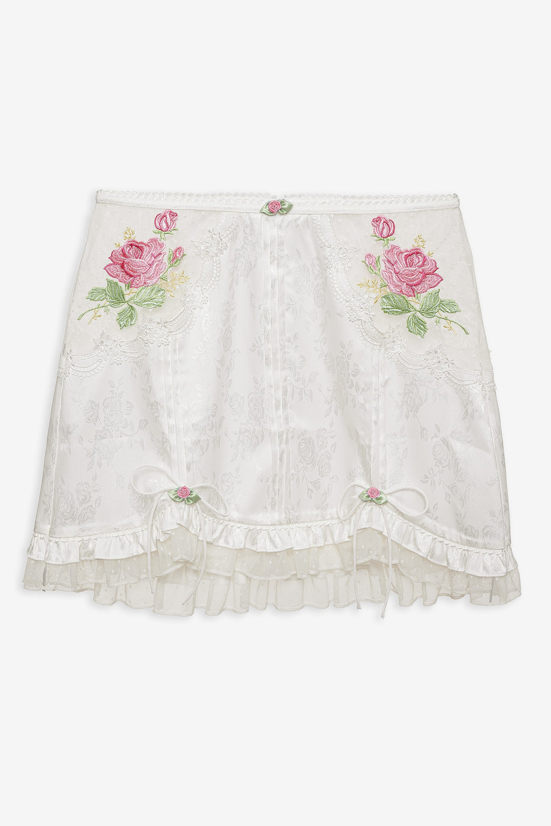 Heirloom Rose Slip Skirt — White