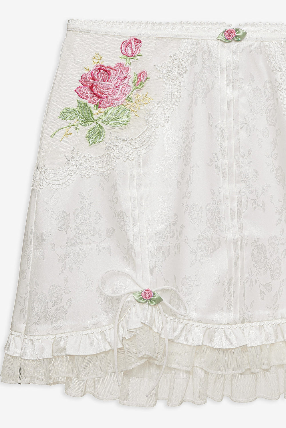 Heirloom Rose Slip Skirt — White